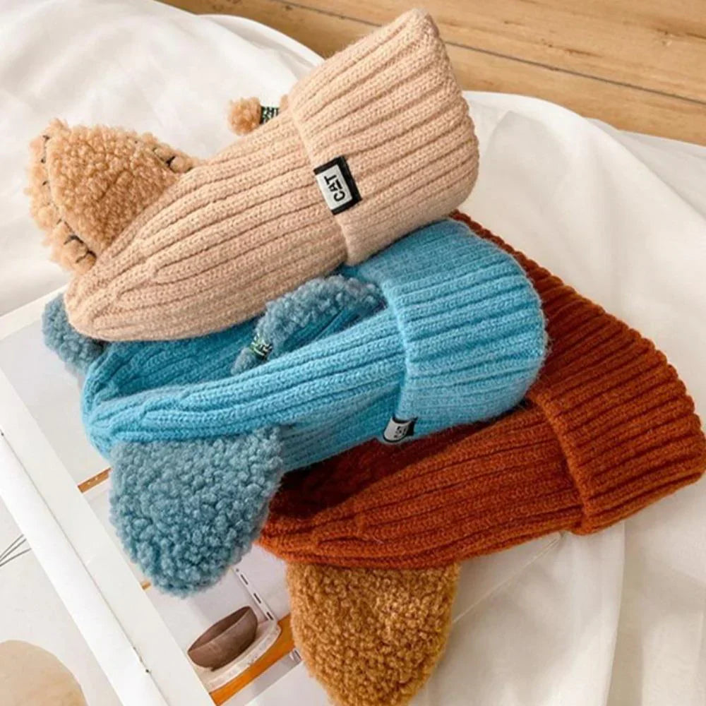 PurrWarm Beanie - Knitted Winter Hat with Cat Ears