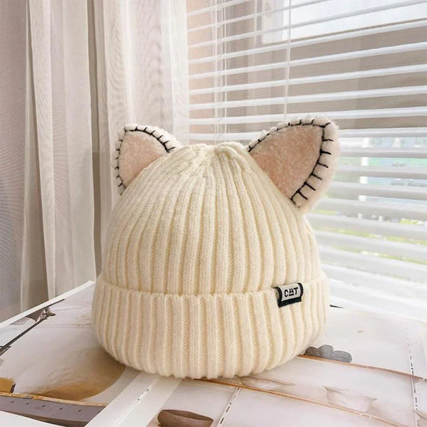 PurrWarm Beanie - Knitted Winter Hat with Cat Ears