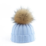 Felina Beanie - Knitted Winter Hat with Faux Fur Pom-Pom