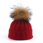Felina Beanie - Knitted Winter Hat with Faux Fur Pom-Pom