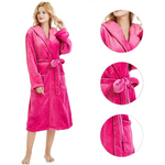 Vivianne Fleece Bathrobe with Hood - Warm, Cozy Loungewear for Women
