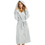 Vivianne Fleece Bathrobe with Hood - Warm, Cozy Loungewear for Women