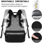 Slim Anti-Theft Laptop Backpack - USB Charging, Fits 15.6-Inch Laptops