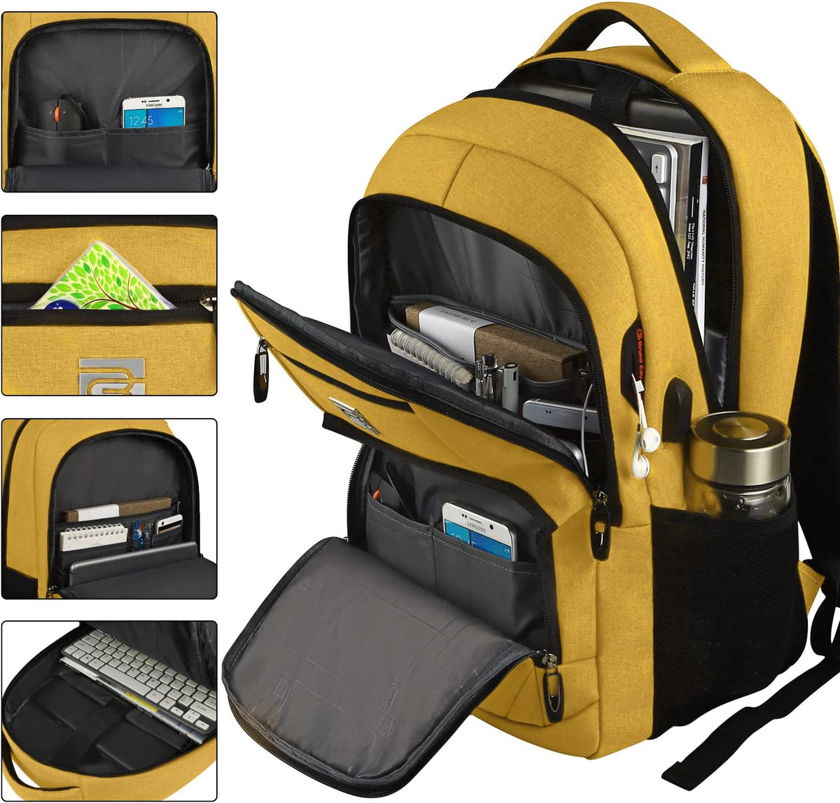 Slim Anti-Theft Laptop Backpack - USB Charging, Fits 15.6-Inch Laptops