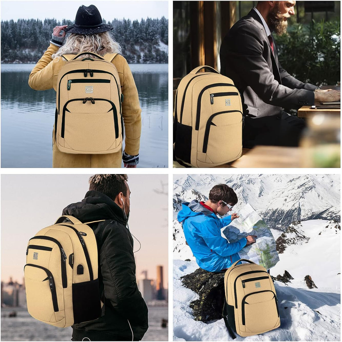 Slim Anti-Theft Laptop Backpack - USB Charging, Fits 15.6-Inch Laptops