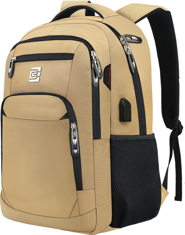 Slim Anti-Theft Laptop Backpack - USB Charging, Fits 15.6-Inch Laptops