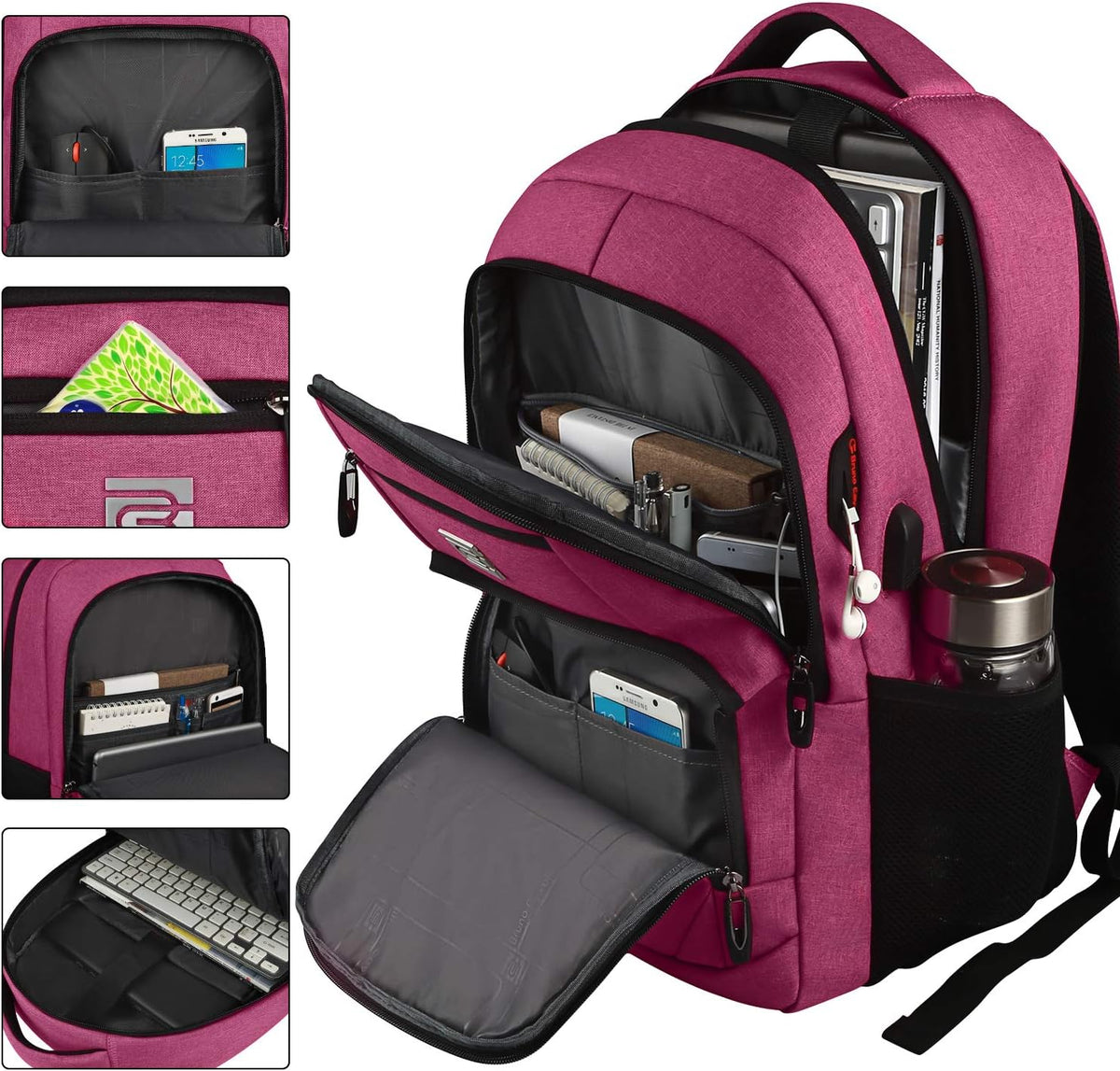 Slim Anti-Theft Laptop Backpack - USB Charging, Fits 15.6-Inch Laptops