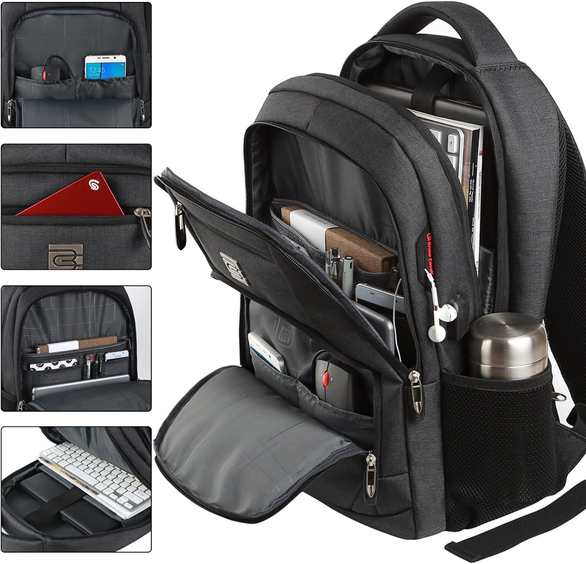 Slim Anti-Theft Laptop Backpack - USB Charging, Fits 15.6-Inch Laptops