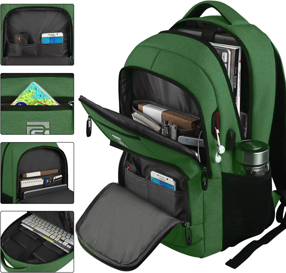 Slim Anti-Theft Laptop Backpack - USB Charging, Fits 15.6-Inch Laptops