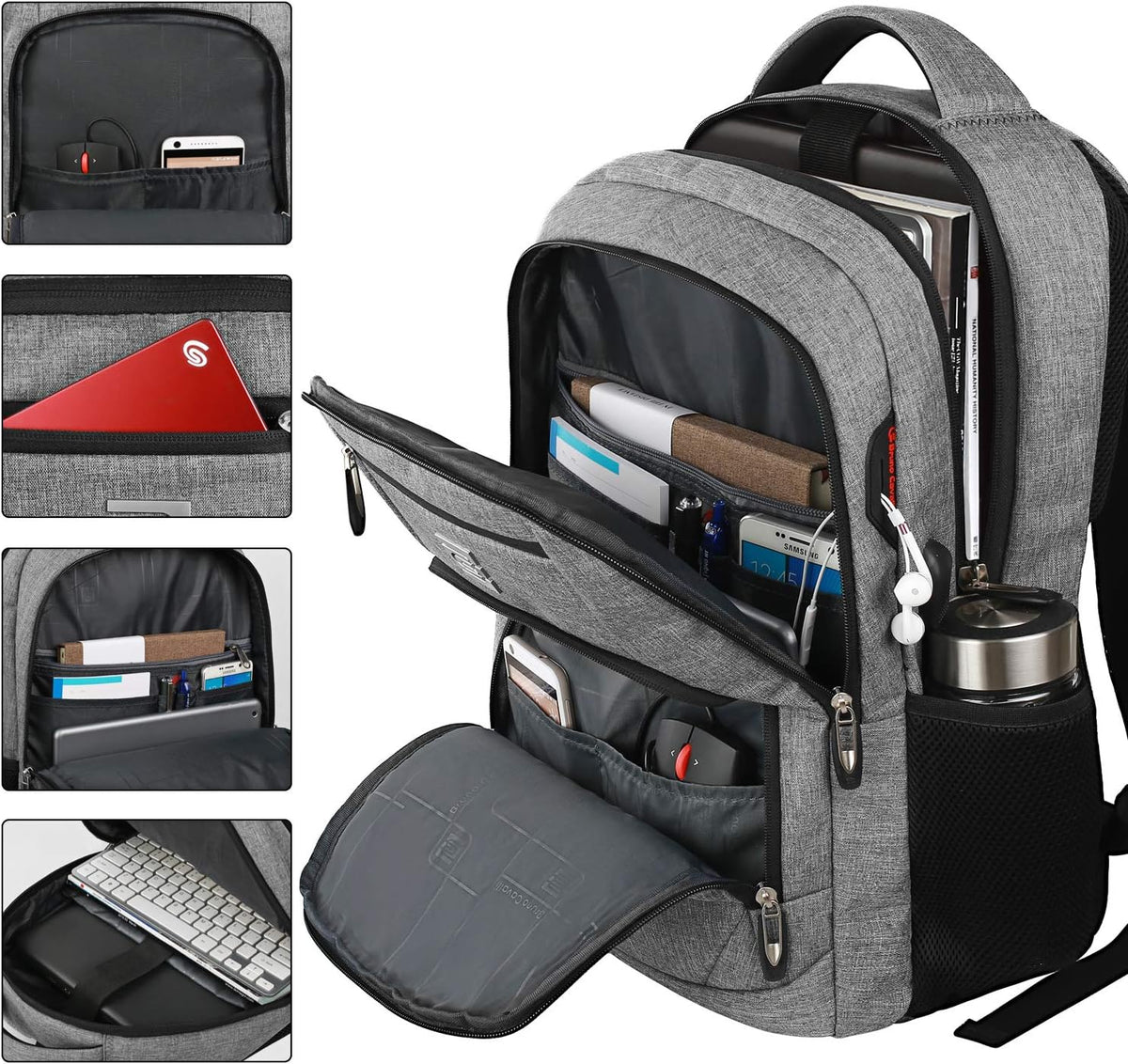 Slim Anti-Theft Laptop Backpack - USB Charging, Fits 15.6-Inch Laptops