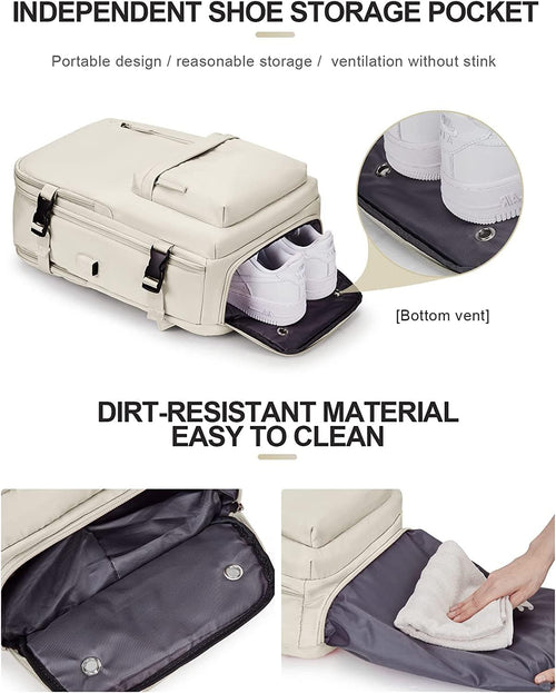 40L Waterproof Travel Backpack - USB Charging & Shoe Compartment