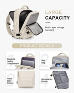 Waterproof Travel Backpack - Shoe Compartment & USB Port