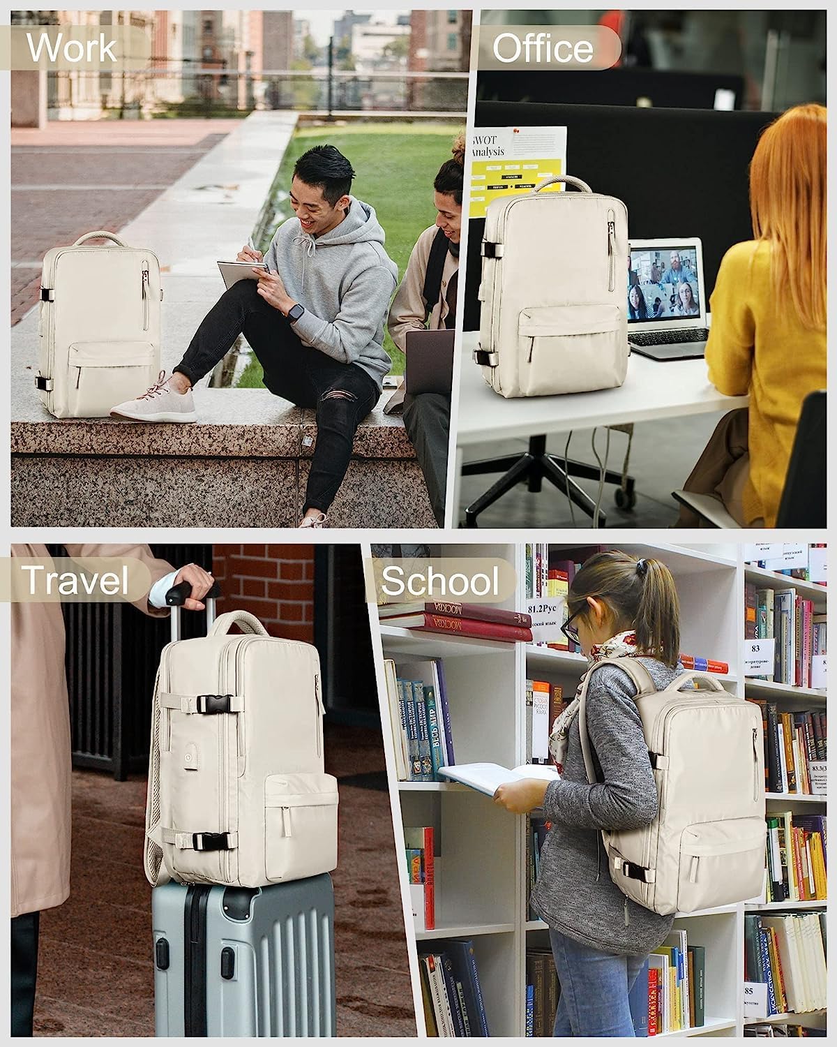40L Waterproof Travel Backpack - USB Charging & Shoe Compartment