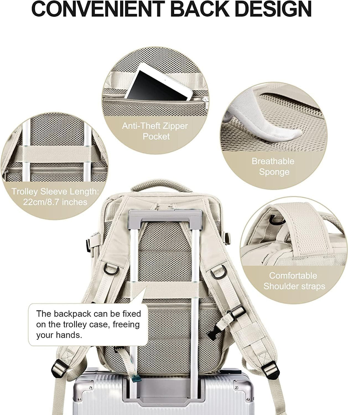 Waterproof Travel Backpack - Shoe Compartment & USB Port