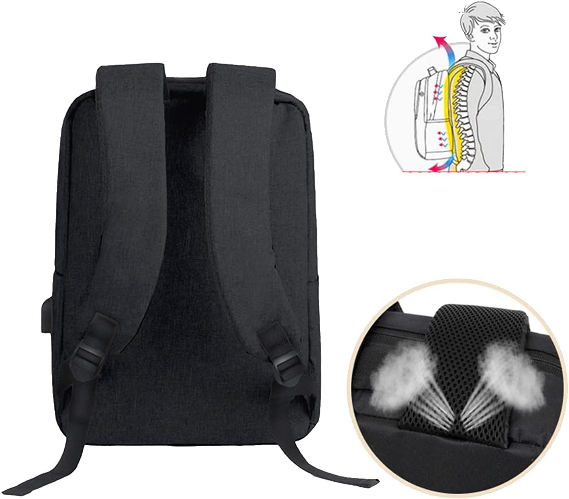 Slim Waterproof Laptop Backpack - Built-In USB Charging Port