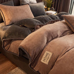 PlushHaven Velvet Fleece Duvet Cover Set - Cozy Warmth for Cold Nights