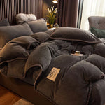 PlushHaven Velvet Fleece Duvet Cover Set - Cozy Warmth for Cold Nights