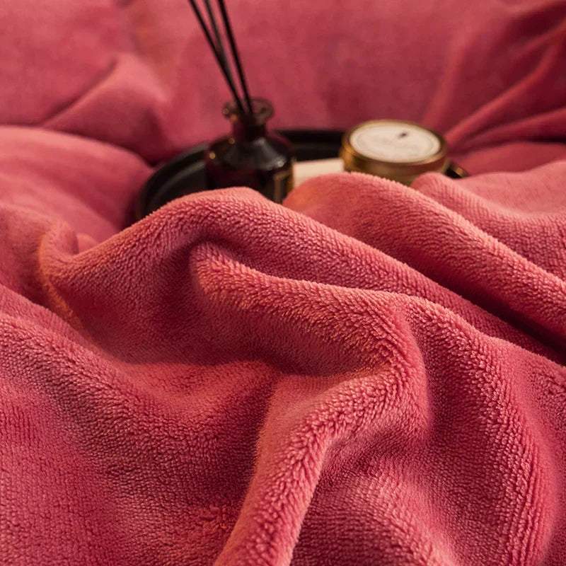 PlushHaven Velvet Fleece Duvet Cover Set - Cozy Warmth for Cold Nights