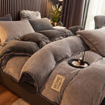 PlushHaven Velvet Fleece Duvet Cover Set - Cozy Warmth for Cold Nights