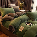 PlushHaven Velvet Fleece Duvet Cover Set - Cozy Warmth for Cold Nights