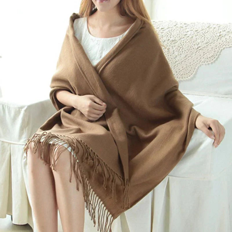 Marlowe Cashmere Scarf - Soft Warm Check Pattern Wrap