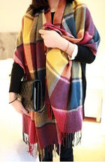 Marlowe Cashmere Scarf - Soft Warm Check Pattern Wrap