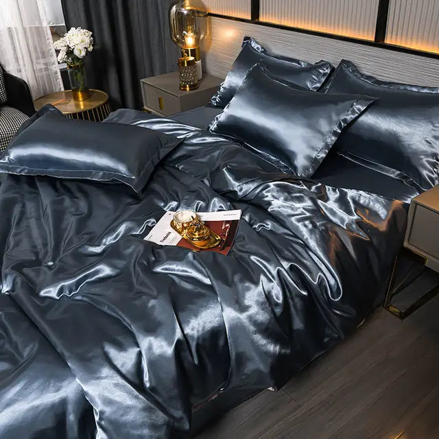 SilkSerenity Satin Duvet Cover - Soft Glossy Bedding