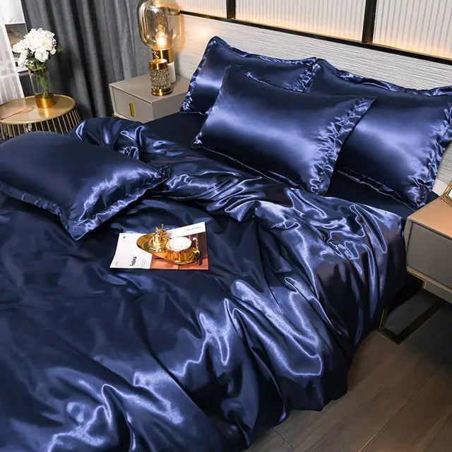 SilkSerenity Satin Duvet Cover - Soft Glossy Bedding