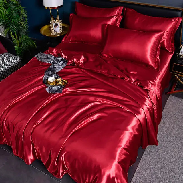 SilkSerenity Satin Duvet Cover - Soft Glossy Bedding