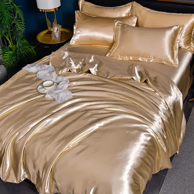 SilkSerenity Satin Duvet Cover - Soft Glossy Bedding