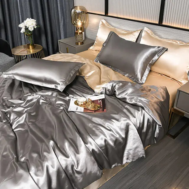 SilkSerenity Satin Duvet Cover - Soft Glossy Bedding