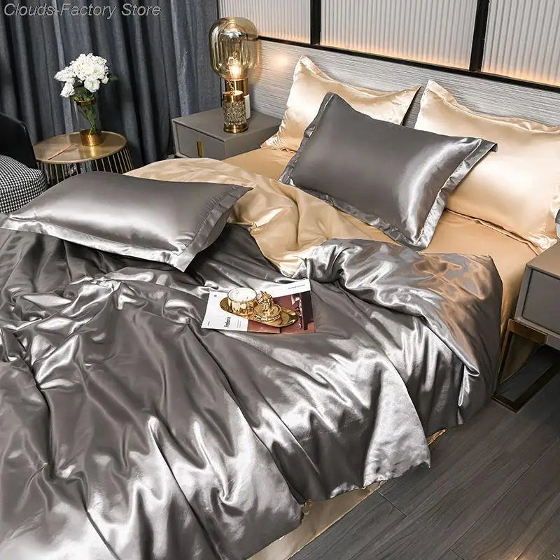 SilkSerenity Satin Duvet Cover - Soft Glossy Bedding