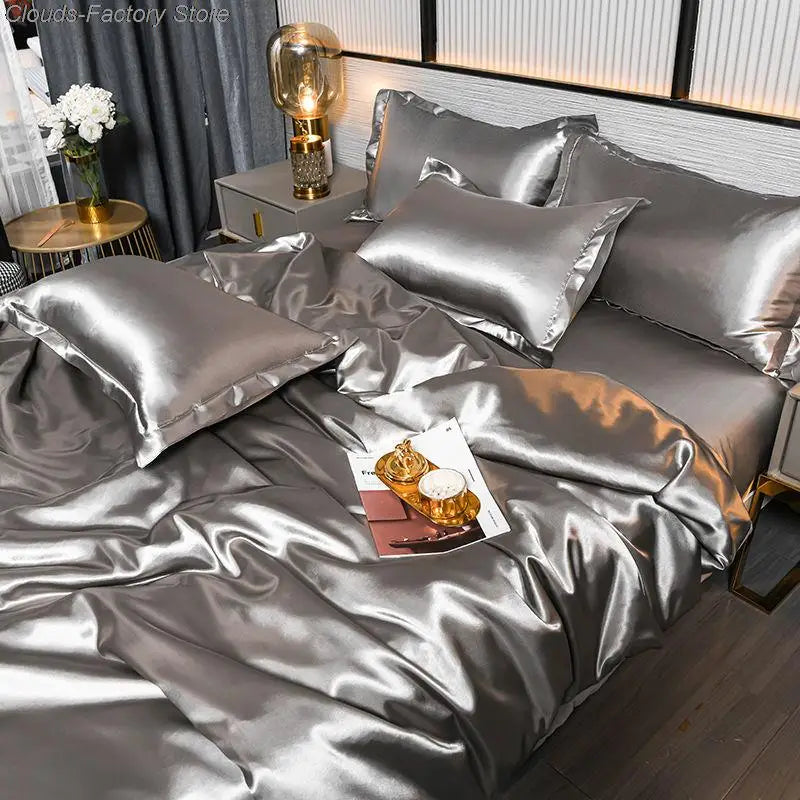 SilkSerenity Satin Duvet Cover - Soft Glossy Bedding
