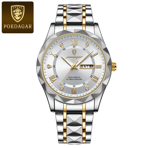 Men's Water-Resistant Watch with Luminous Hands - Easy-Read Timepiece