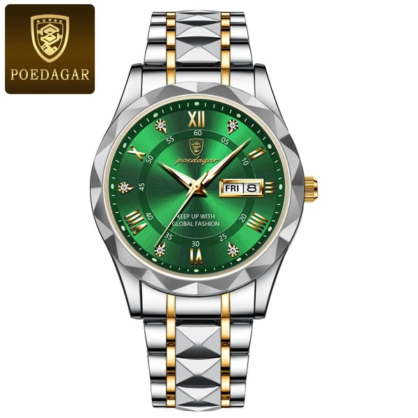 Men's Water-Resistant Watch with Luminous Hands - Easy-Read Timepiece