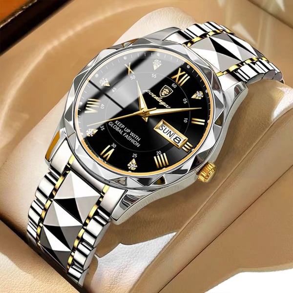 Men's Water-Resistant Watch with Luminous Hands - Easy-Read Timepiece