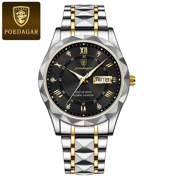 Men's Water-Resistant Watch with Luminous Hands - Easy-Read Timepiece