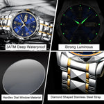Men's Water-Resistant Watch with Luminous Hands - Easy-Read Timepiece