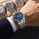 Men's Water-Resistant Watch with Luminous Hands - Easy-Read Timepiece