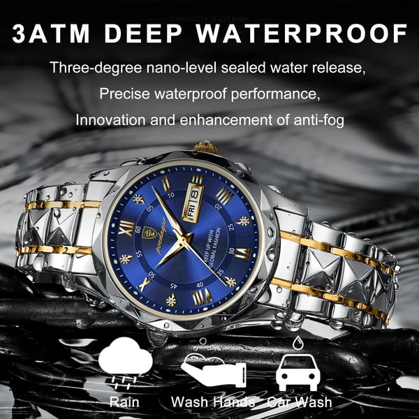 Men's Water-Resistant Watch with Luminous Hands - Easy-Read Timepiece