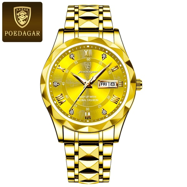 Men's Water-Resistant Watch with Luminous Hands - Easy-Read Timepiece