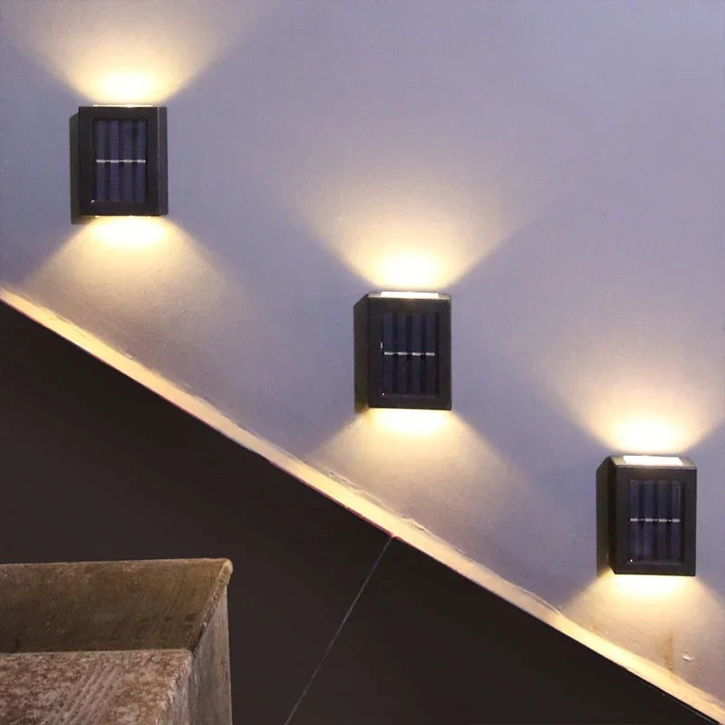 Solar Glow Wireless LED Wall Lamps - Solar-Powered Outdoor Lighting