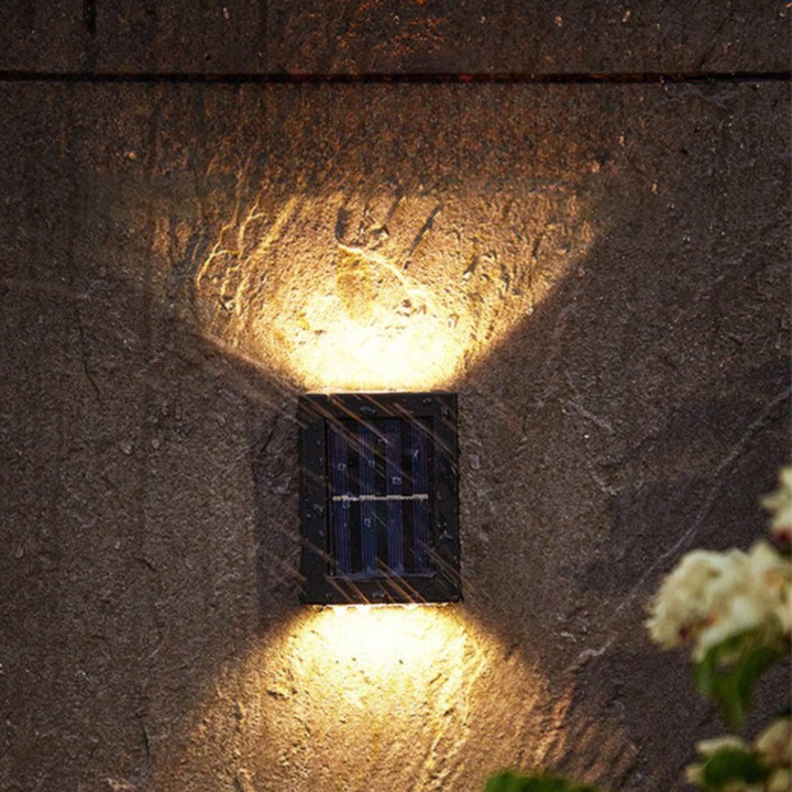 Solar Glow Wireless LED Wall Lamps - Solar-Powered Outdoor Lighting