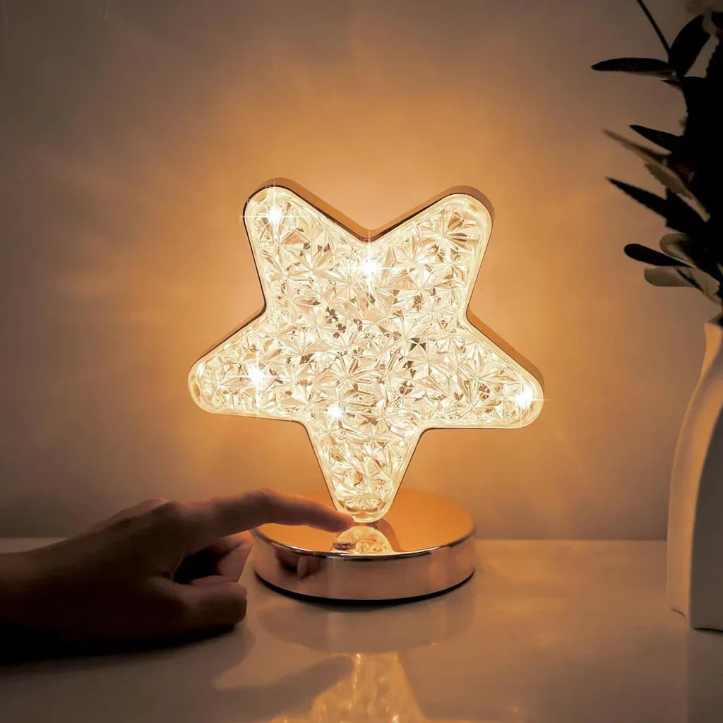 Celestia Crystal Lamp - Dimmable Moon and Star Night Light