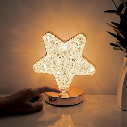 Celestia Crystal Lamp - Dimmable Moon and Star Night Light