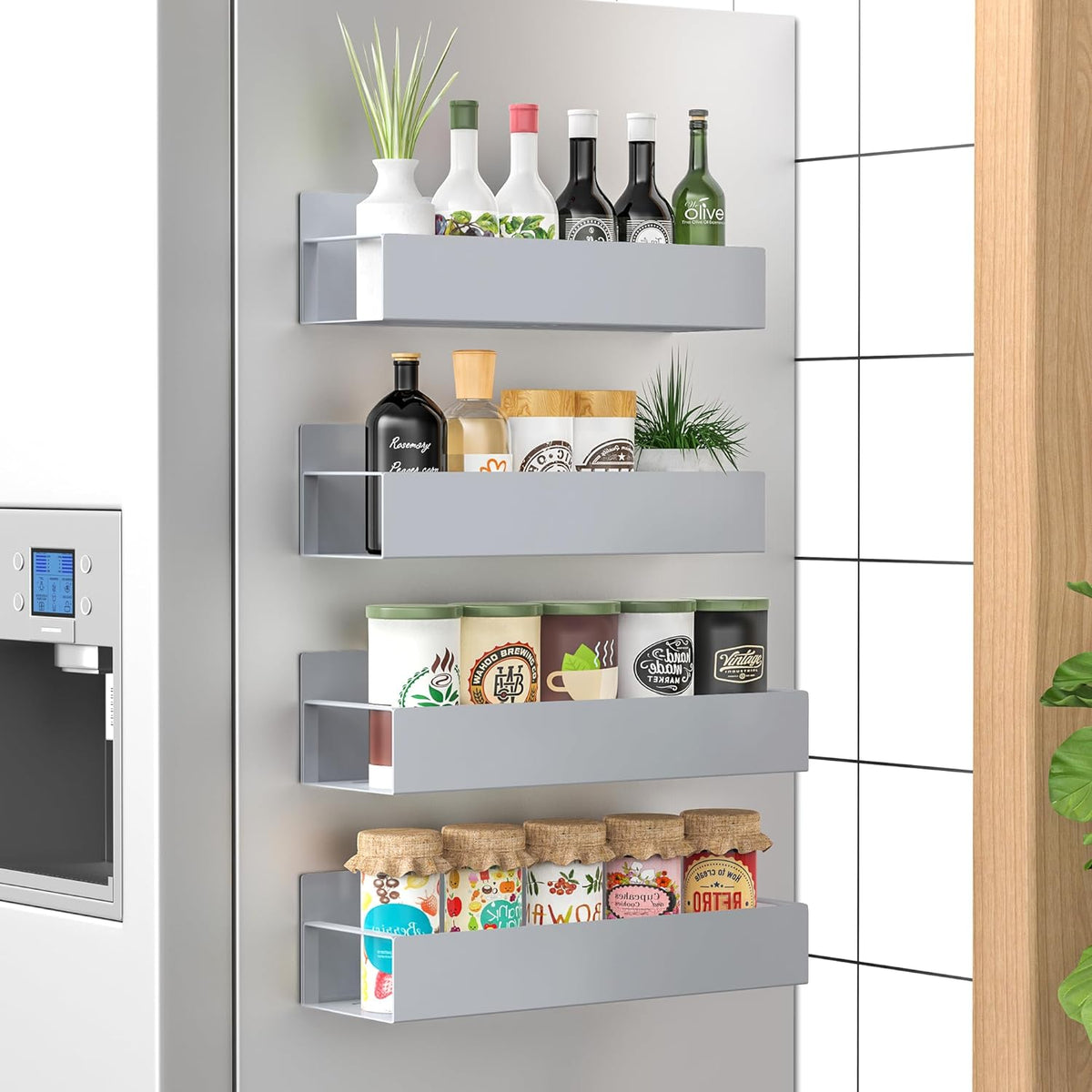 SpiceGrip Magnetic Spice Rack Set - Space-Saving Kitchen Organizer