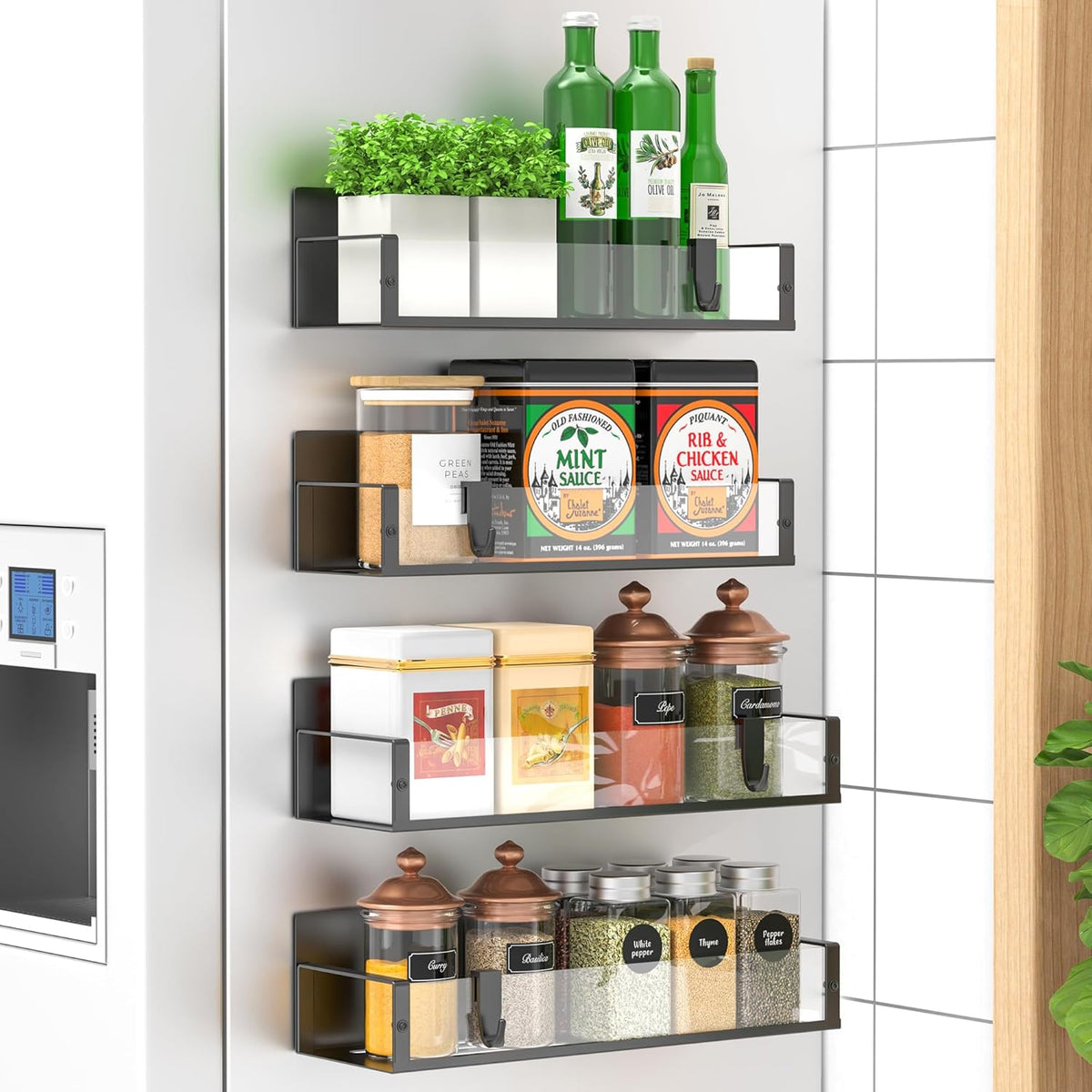 SpiceGrip Magnetic Spice Rack Set - Space-Saving Kitchen Organizer