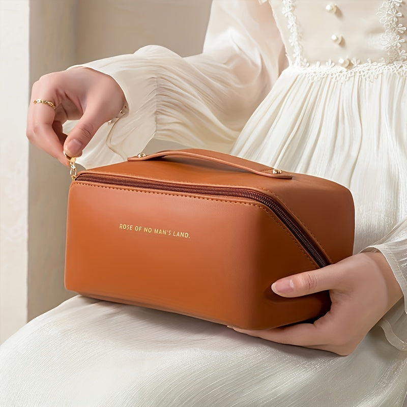 Luxury Makeup Organizer Bag - Zippered Travel Toiletry Case