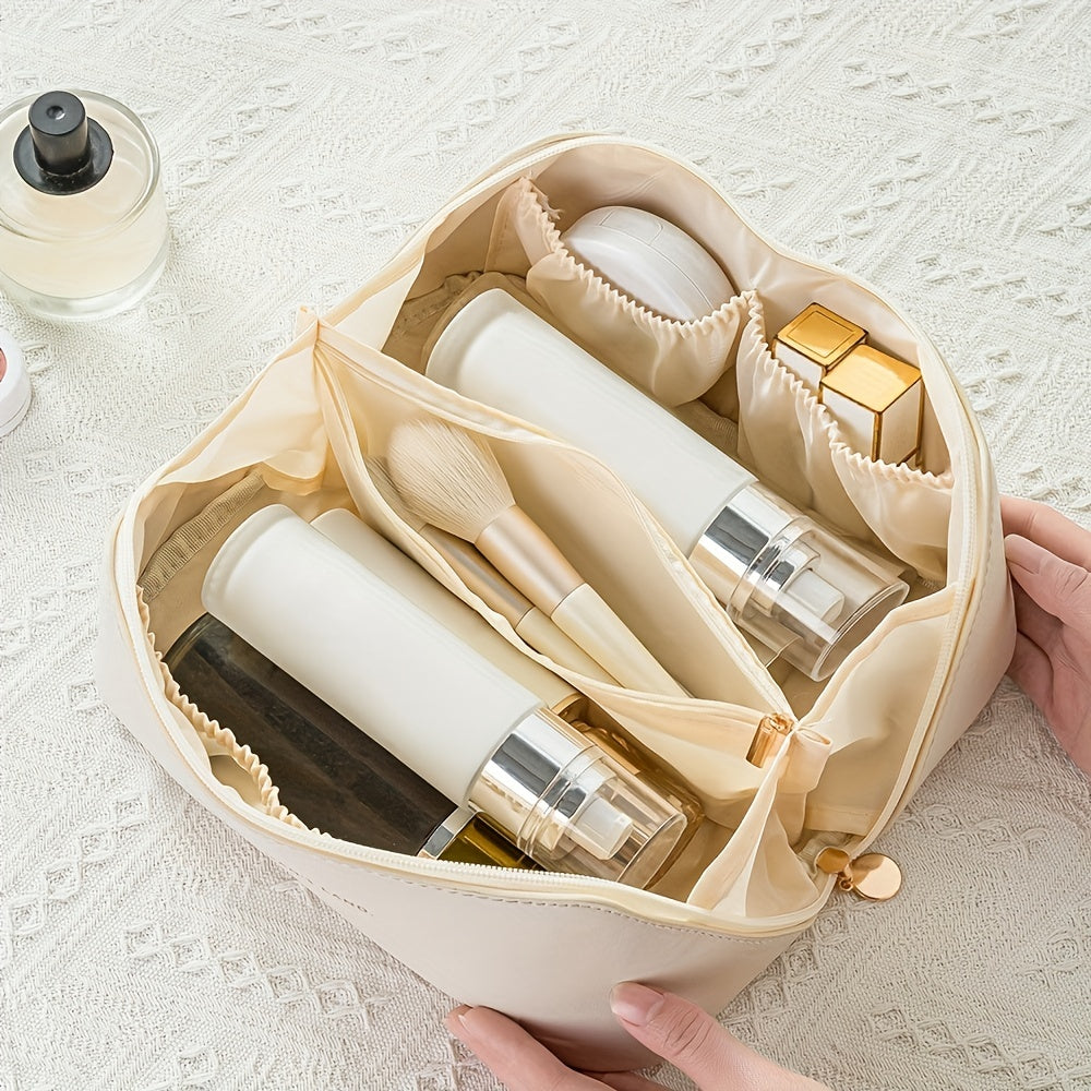 Luxury Makeup Organizer Bag - Zippered Travel Toiletry Case
