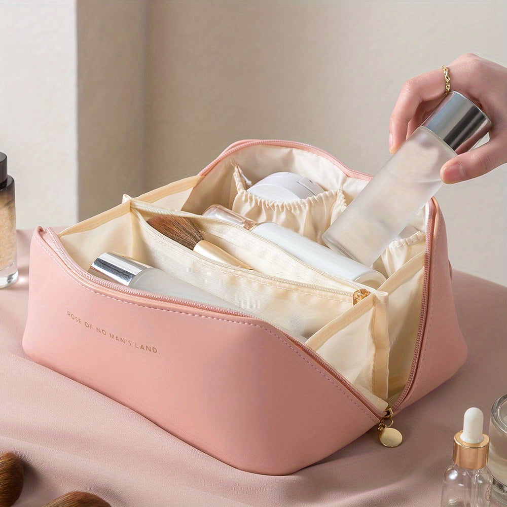 Luxury Makeup Organizer Bag - Zippered Travel Toiletry Case